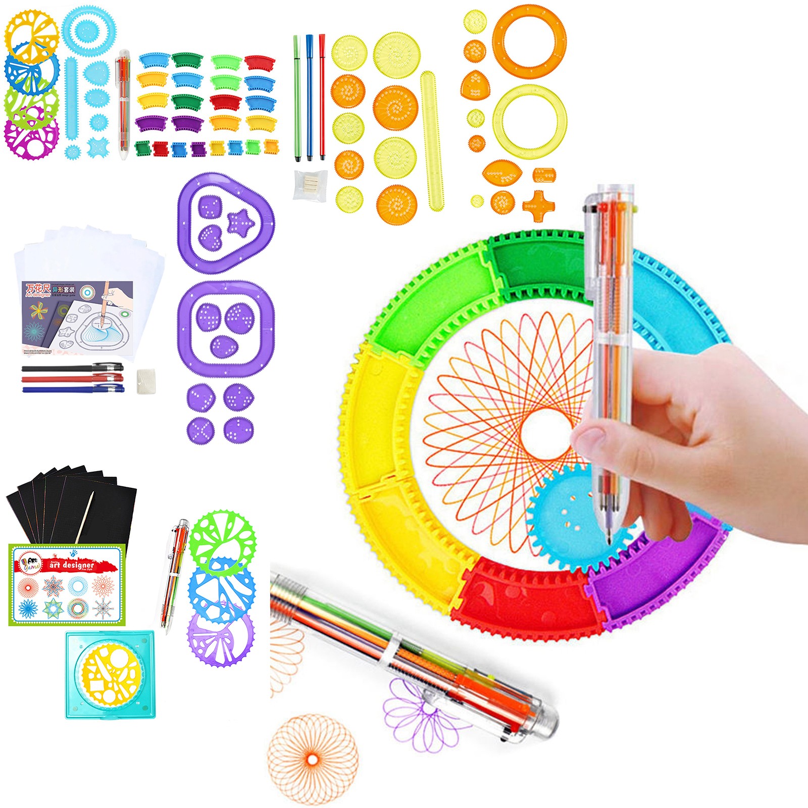 Kids Education Gift - مجموعة سبيروغراف ملونة للأطفال، طقم رسم