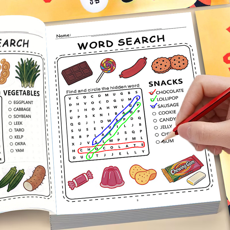 Kids Education Related - كتاب البحث عن الكلمات: ألغاز كلمات