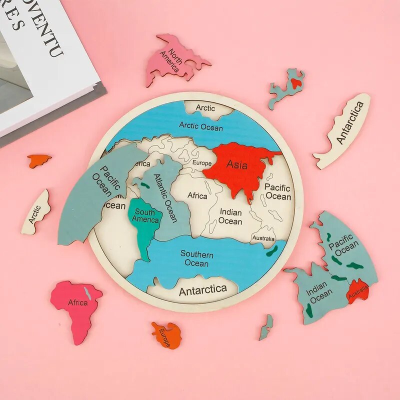 لعبة خشبية ملونة على شكل خريطة - مراجعة Puzzle Map World وسعره