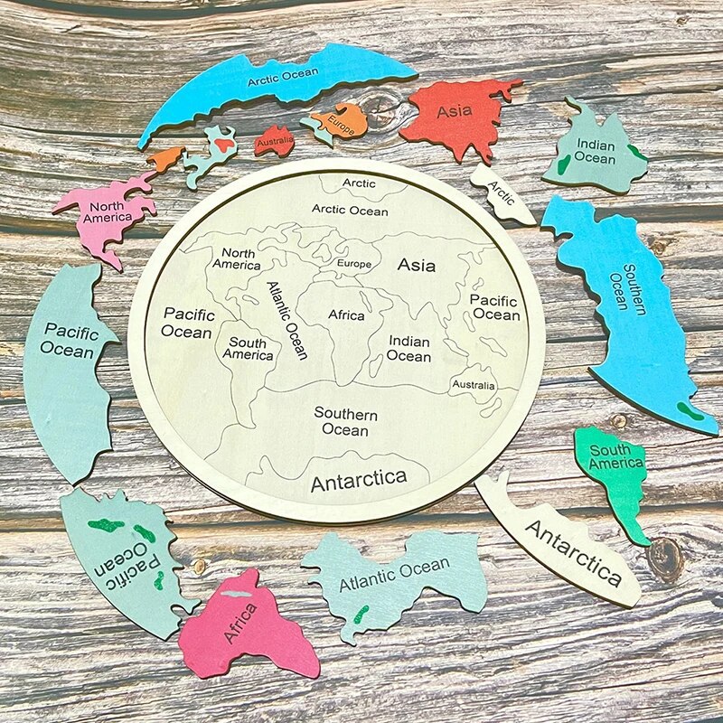 لعبة خشبية ملونة على شكل خريطة - مراجعة Puzzle Map World وسعره