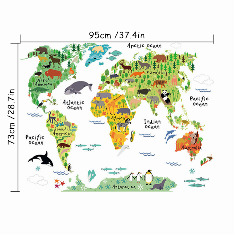 ملصقات جدارية من الفينيل على ش - مراجعة Puzzle Map World وسعره