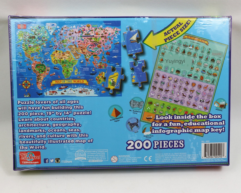 200 قطع خشبية الألغاز الجمعية  - مراجعة Puzzle Map World وسعره